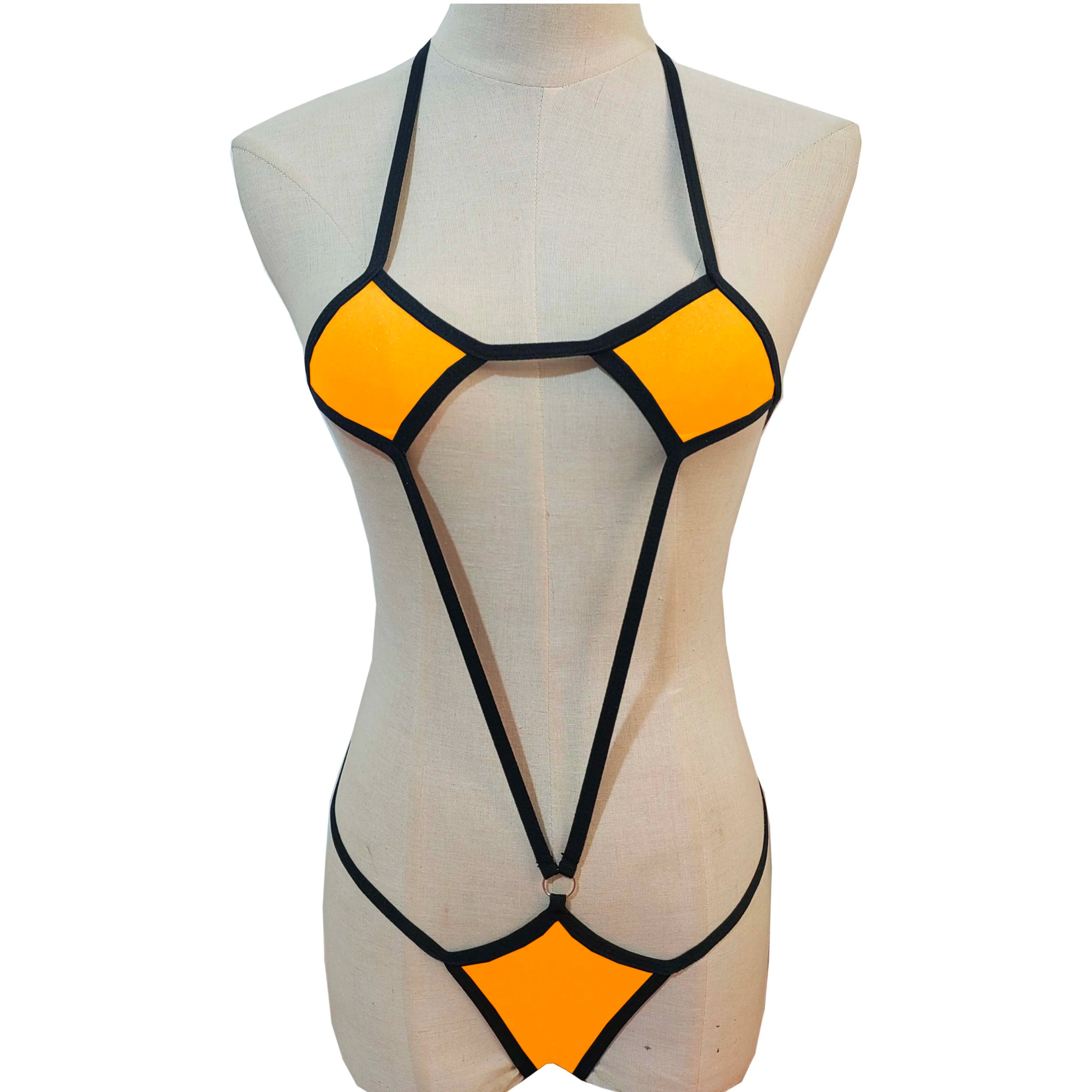 European And American SM Themed Underwear High Elastic One-Piece Swimsuit Bikini Set Cross-Border New Arrival