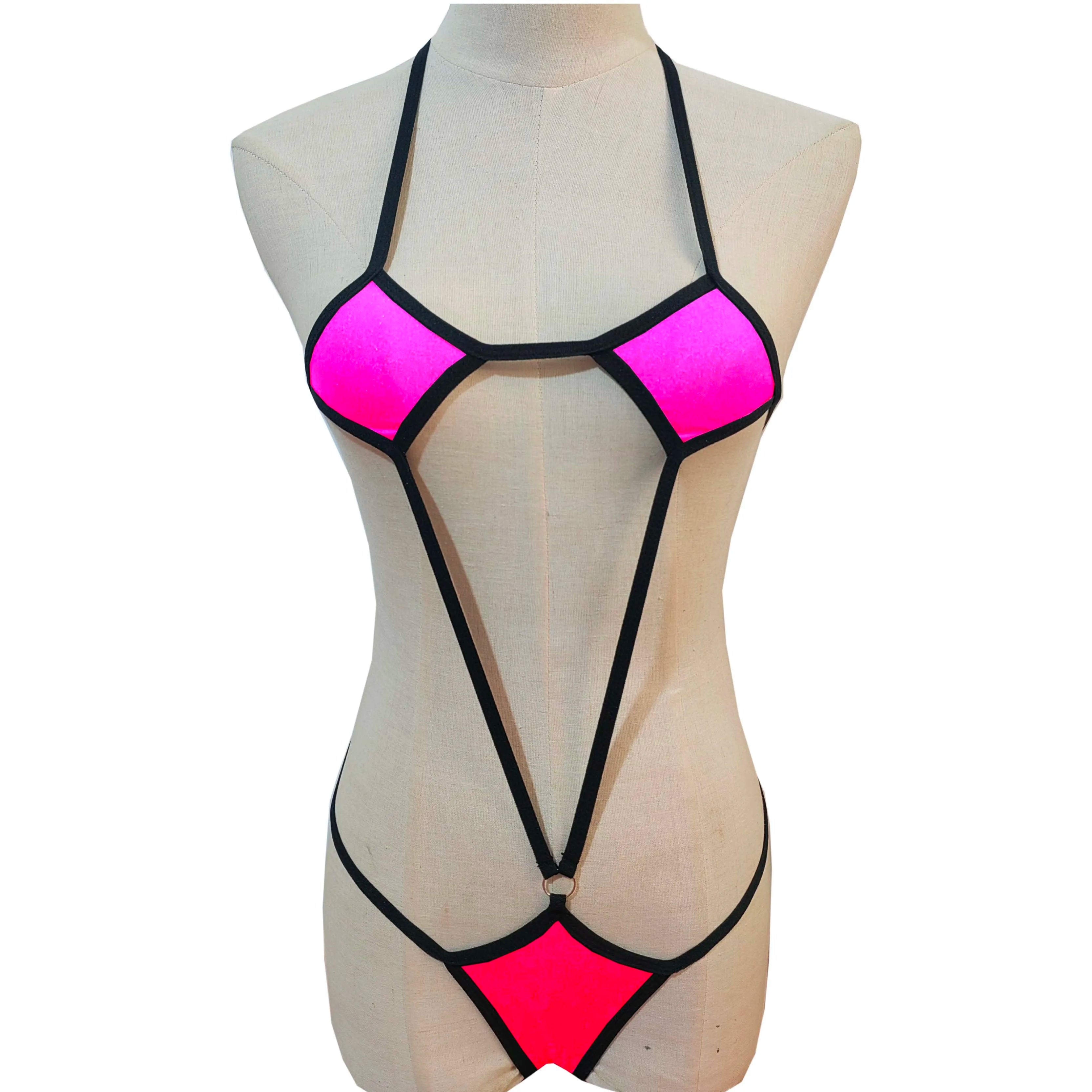 European And American SM Themed Underwear High Elastic One-Piece Swimsuit Bikini Set Cross-Border New Arrival