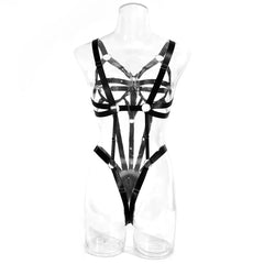 Hollow Out Bandage One Piece Bodysuit Erotic Body Sissy
