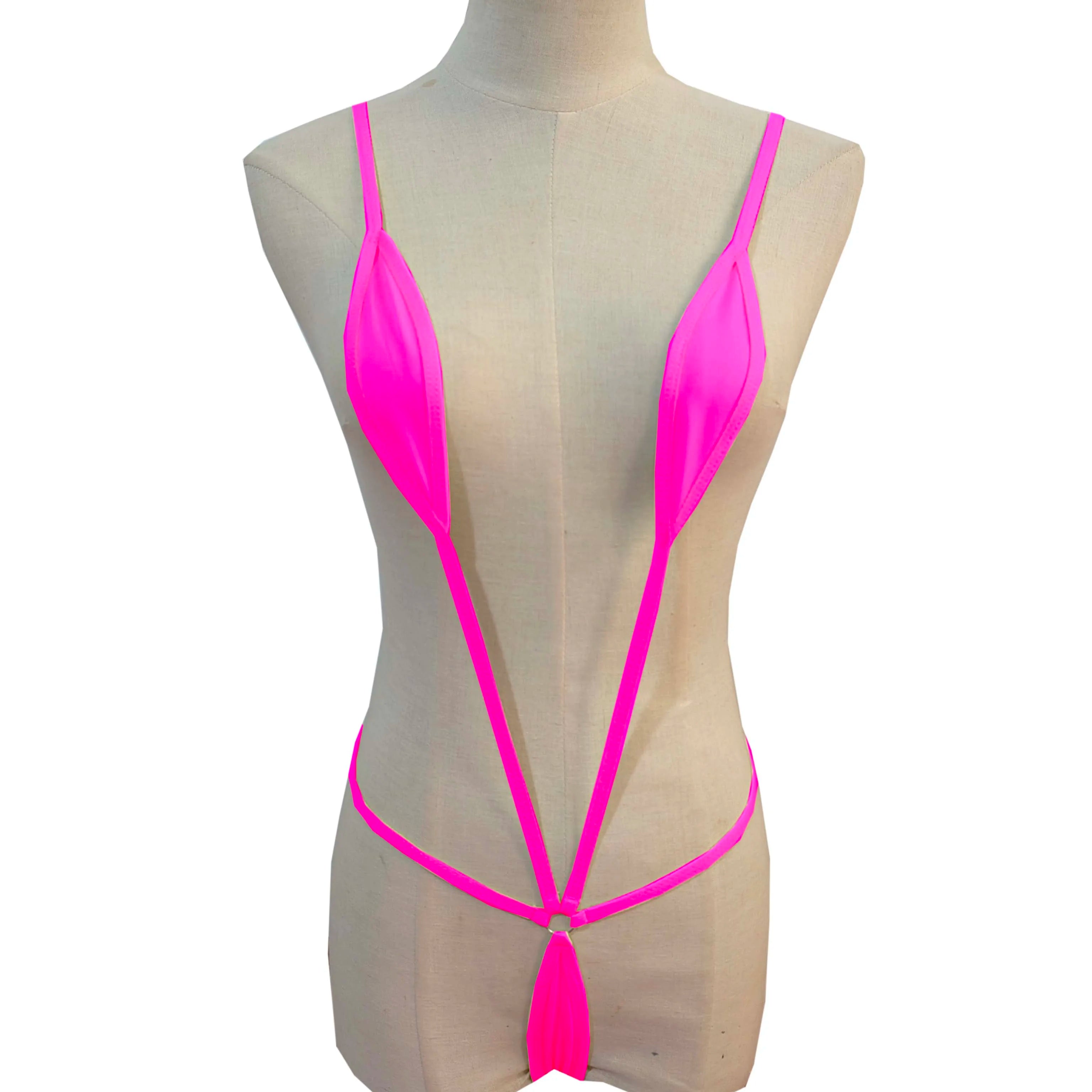 Japanese Style Three-Point One-Piece Swimsuit Deep V Bikini Seductive Underwear Set