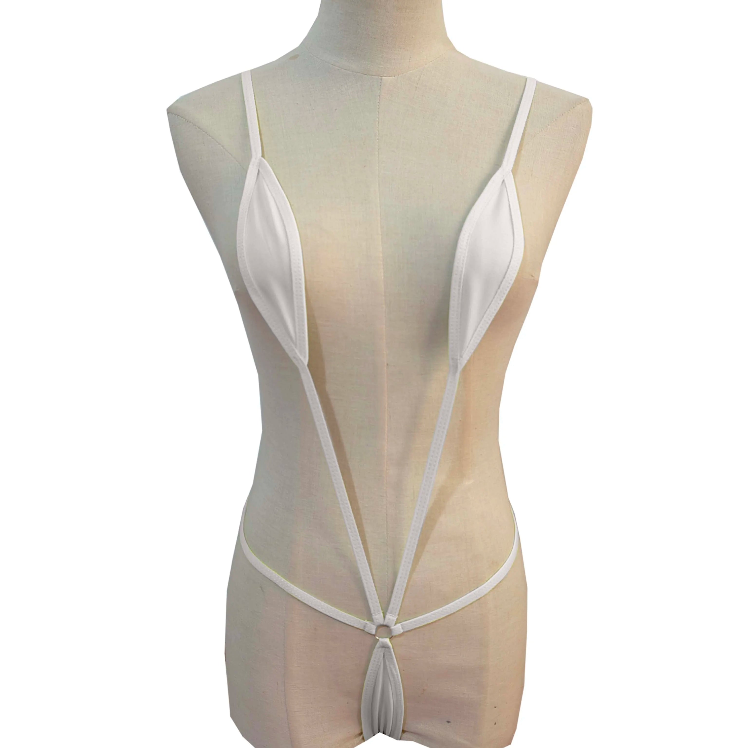 Japanese Style Three-Point One-Piece Swimsuit Deep V Bikini Seductive Underwear Set