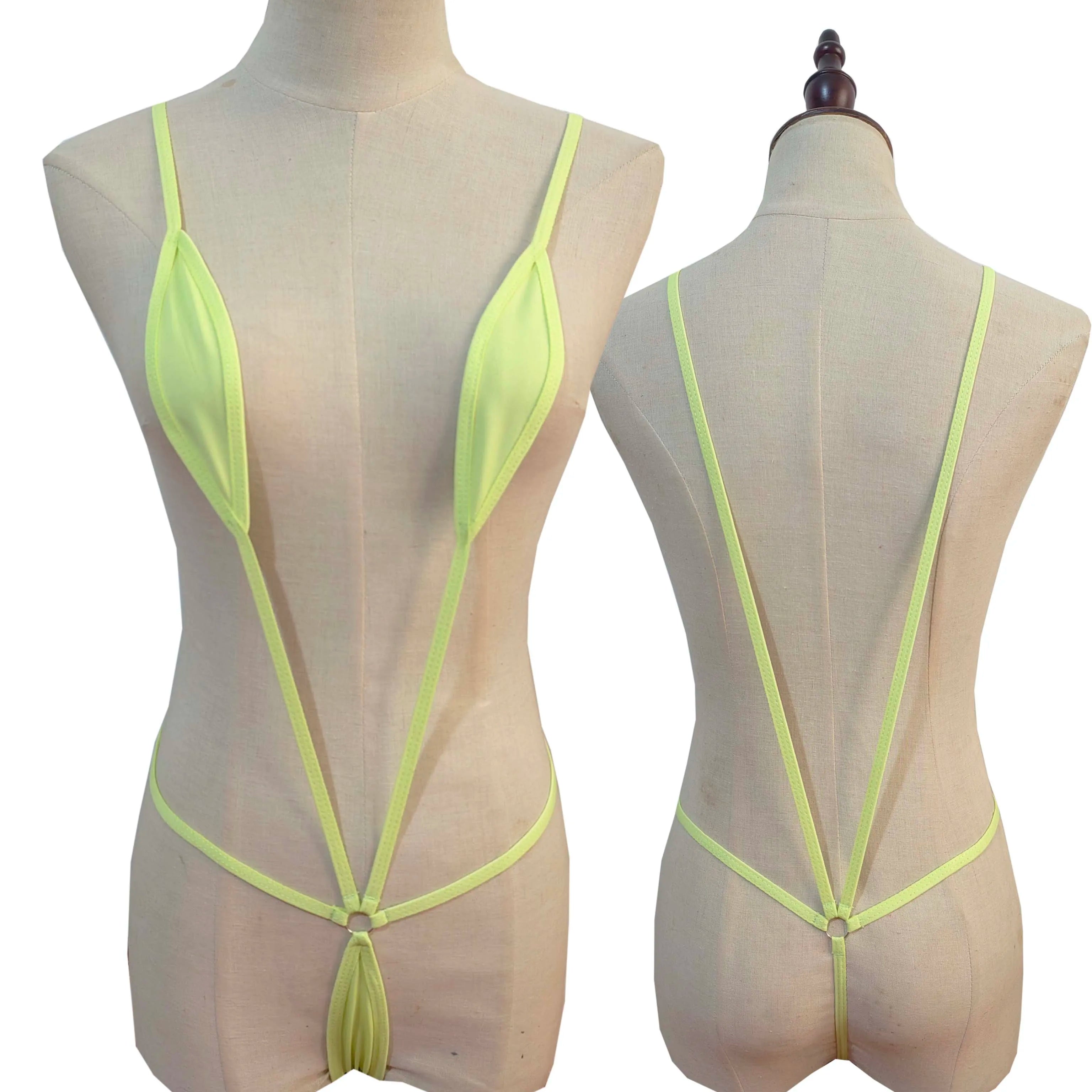 Japanese Style Three-Point One-Piece Swimsuit Deep V Bikini Seductive Underwear Set