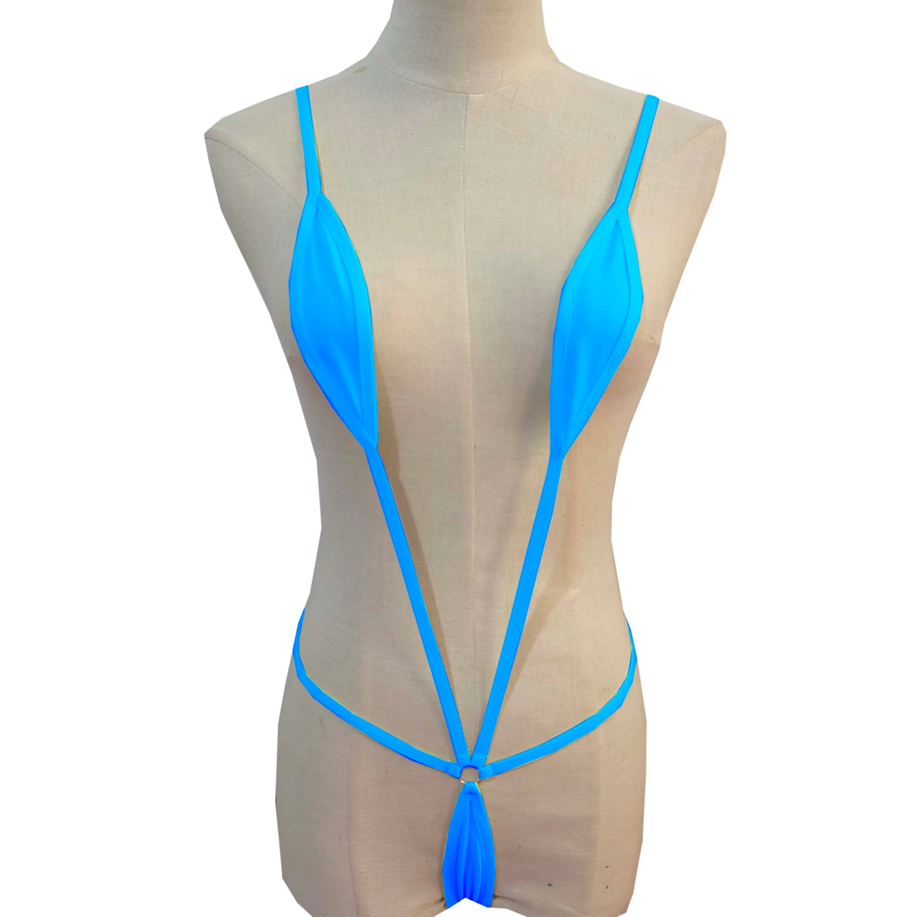 Japanese Style Three-Point One-Piece Swimsuit Deep V Bikini Seductive Underwear Set