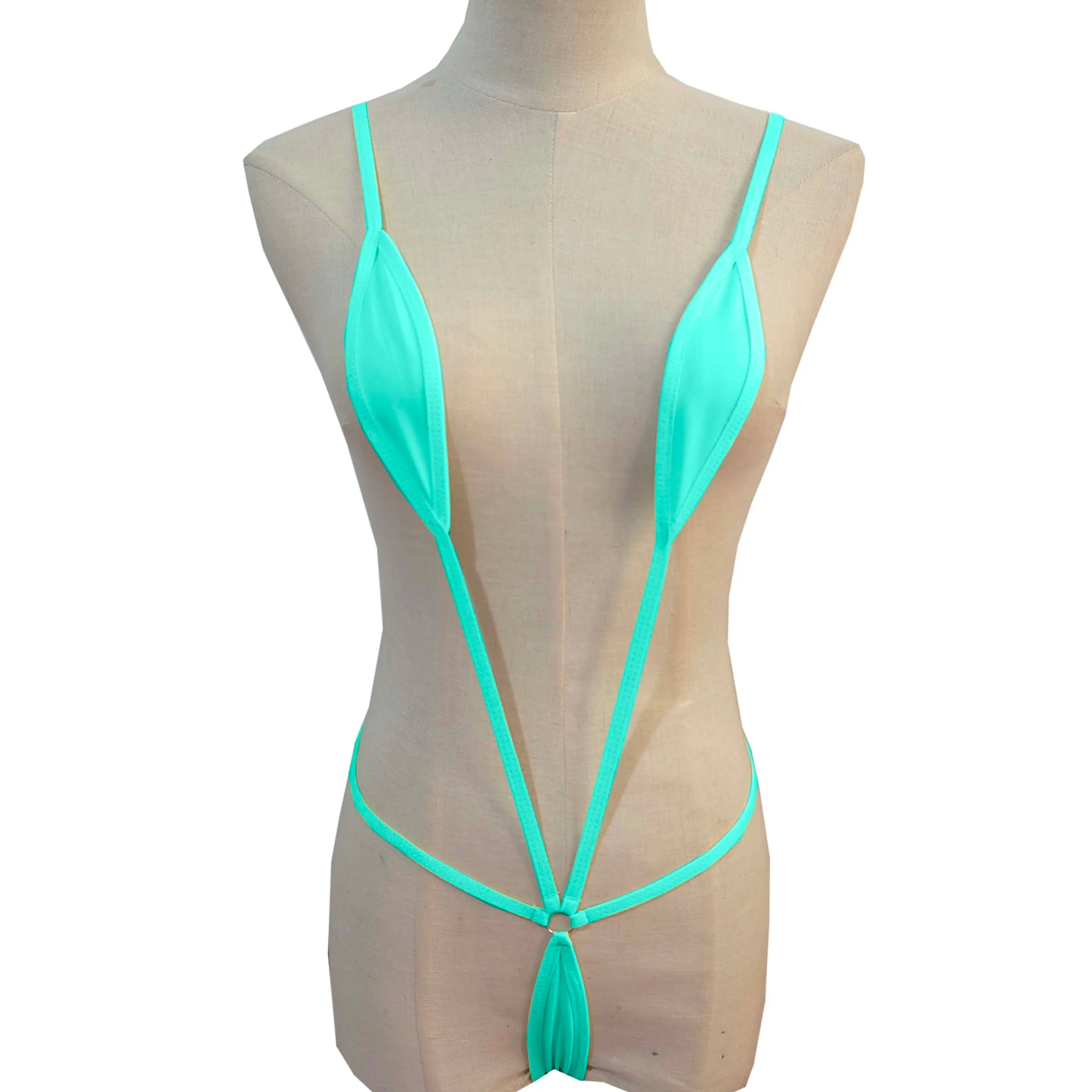 Japanese Style Three-Point One-Piece Swimsuit Deep V Bikini Seductive Underwear Set
