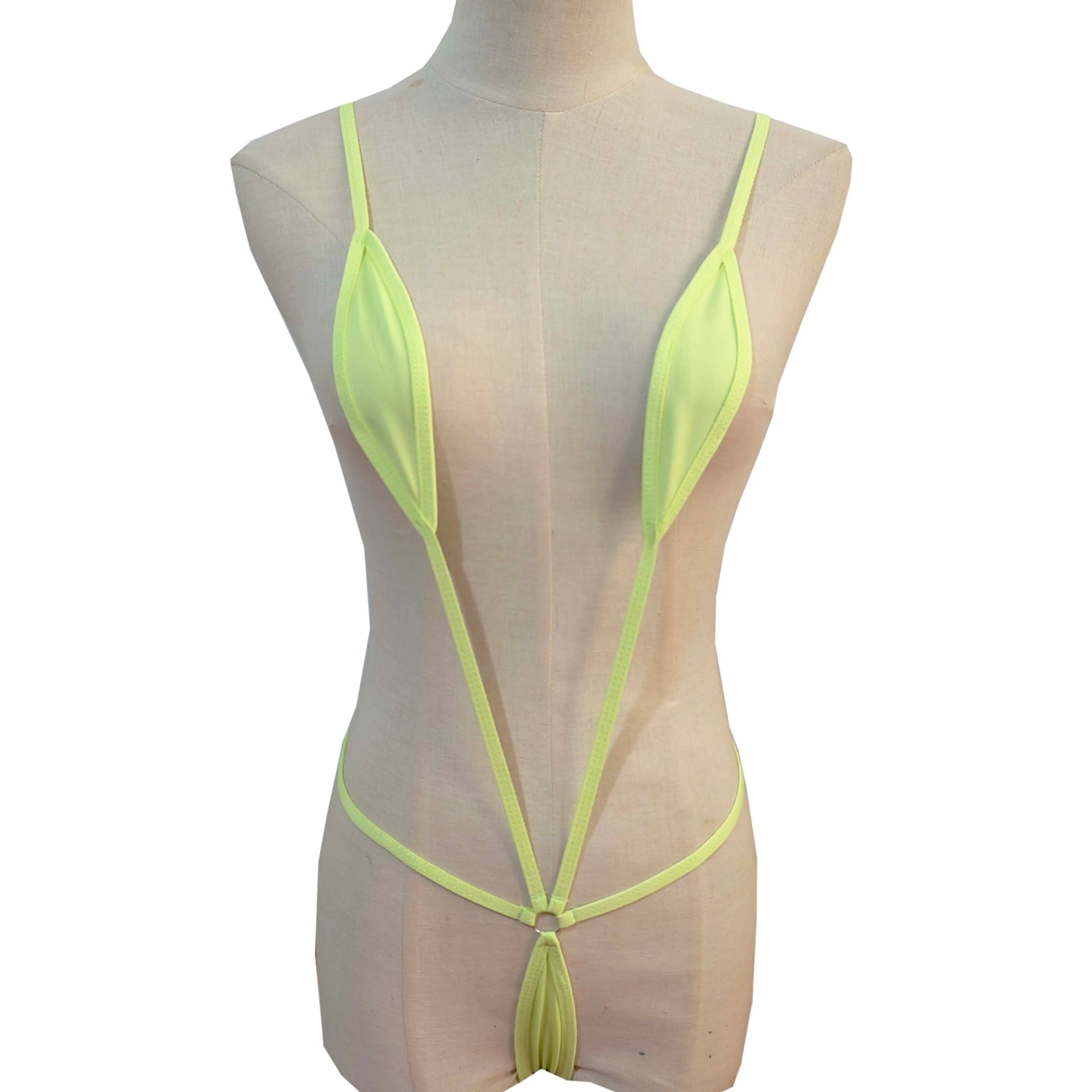 Japanese Style Three-Point One-Piece Swimsuit Deep V Bikini Seductive Underwear Set