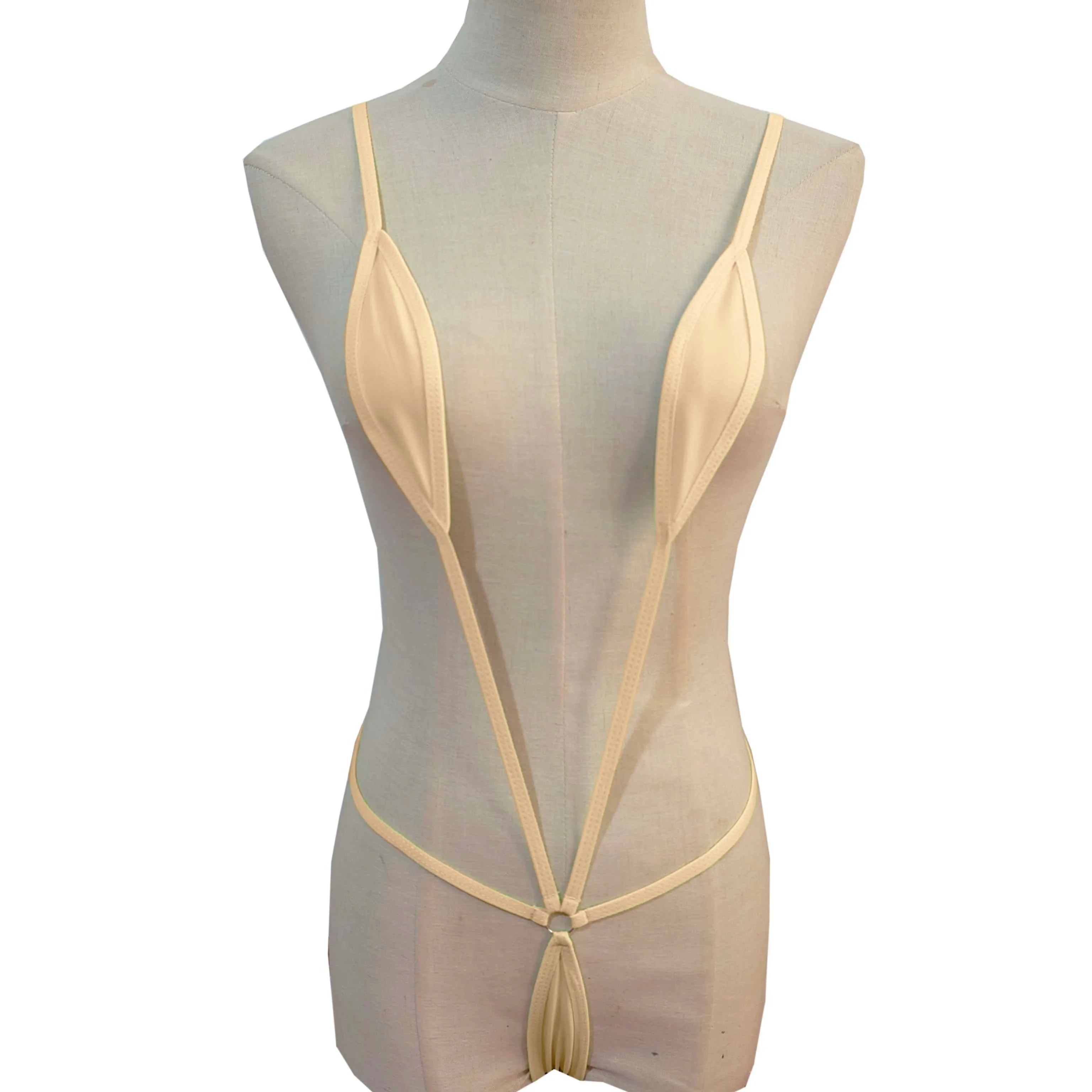 Japanese Style Three-Point One-Piece Swimsuit Deep V Bikini Seductive Underwear Set