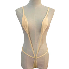 Japanese Style Three-Point One-Piece Swimsuit Deep V Bikini Seductive Underwear Set