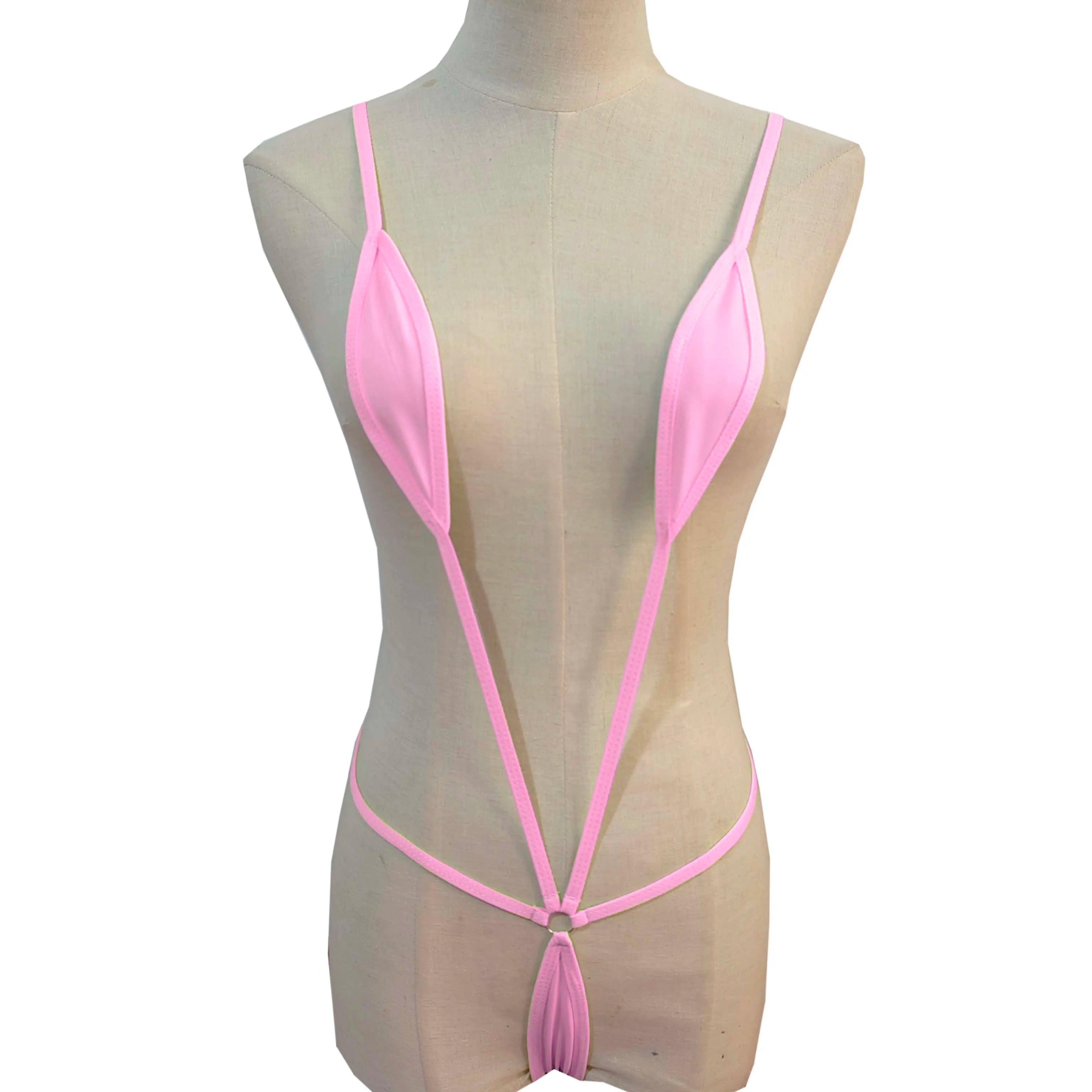 Japanese Style Three-Point One-Piece Swimsuit Deep V Bikini Seductive Underwear Set