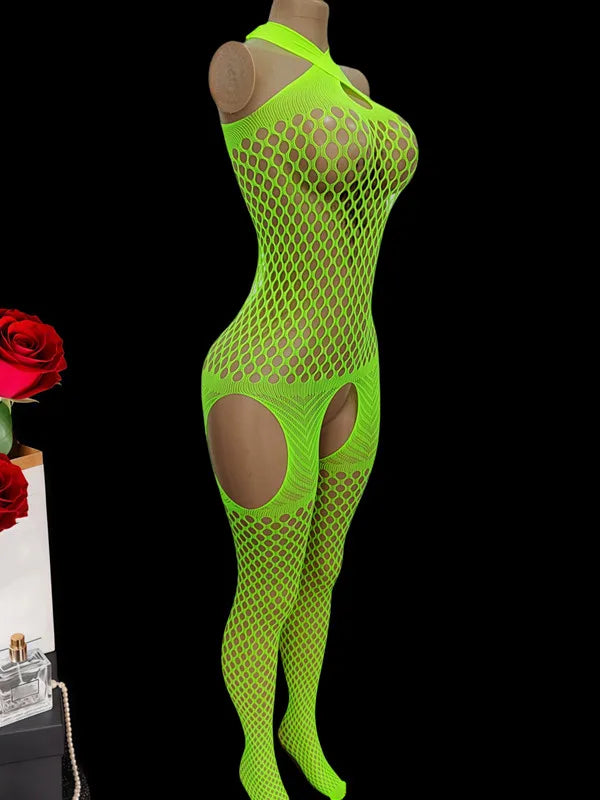 Lingerie Bodystockings Teddy Fishnet Open Crotch Catsuit Mesh Tights Lingerie Mesh Jumpsuit Bodysuit Fit