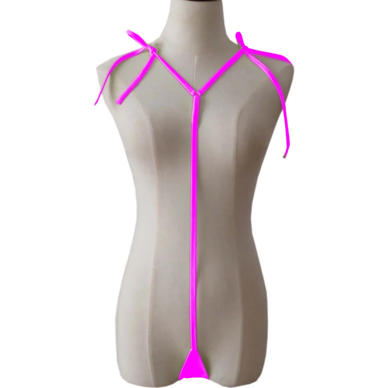 Lingerie  Halter Neck Bikini underwear Set Mini Bikini Open Micro Bra Top Briefs Panties