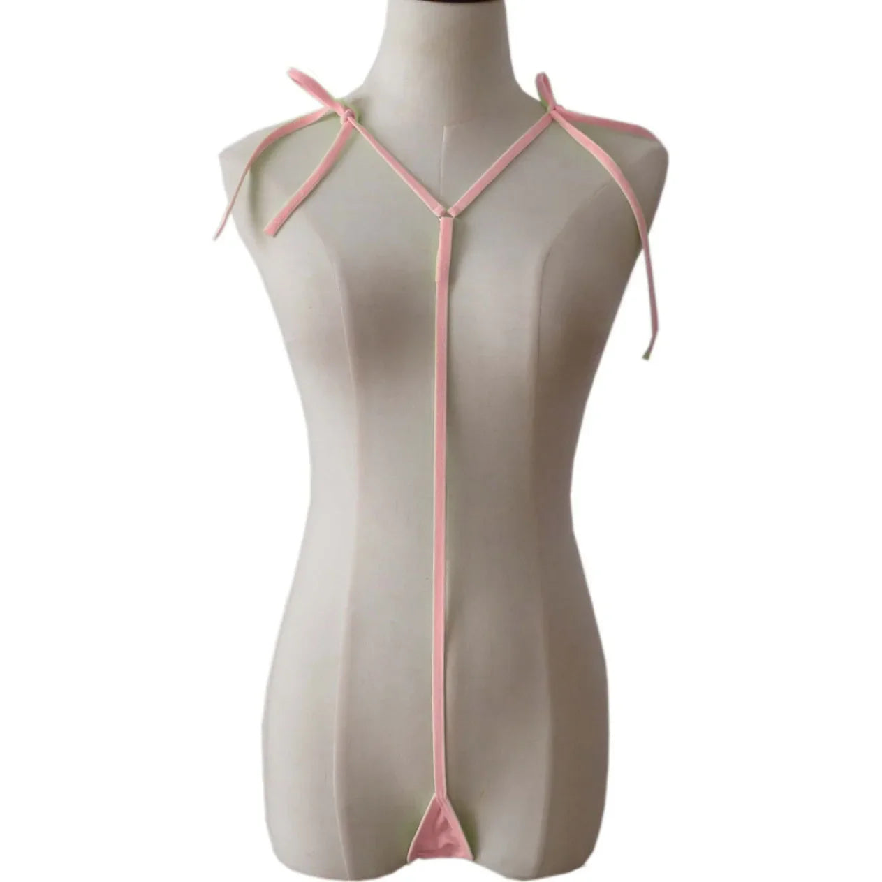 Lingerie  Halter Neck Bikini underwear Set Mini Bikini Open Micro Bra Top Briefs Panties