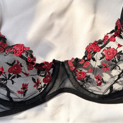 Lingerie Woman Lace 2-Pieces Underwear Embroidery Beautiful Bra And Panty Sets