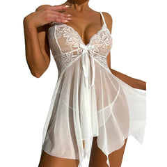 Lingerie Crotchless Sleepwear Summer Pajamas Lace Female Night Dress Erotic Costumes Underwear Nightgown G-string