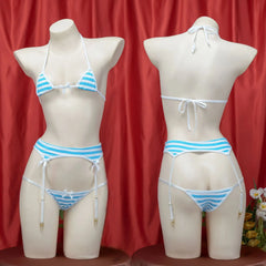 Lolita Kawaii Mini Bra Panties Set Triangle Micro Bikini Set Japanese Anime Bathing Suit Highcut Swimwear