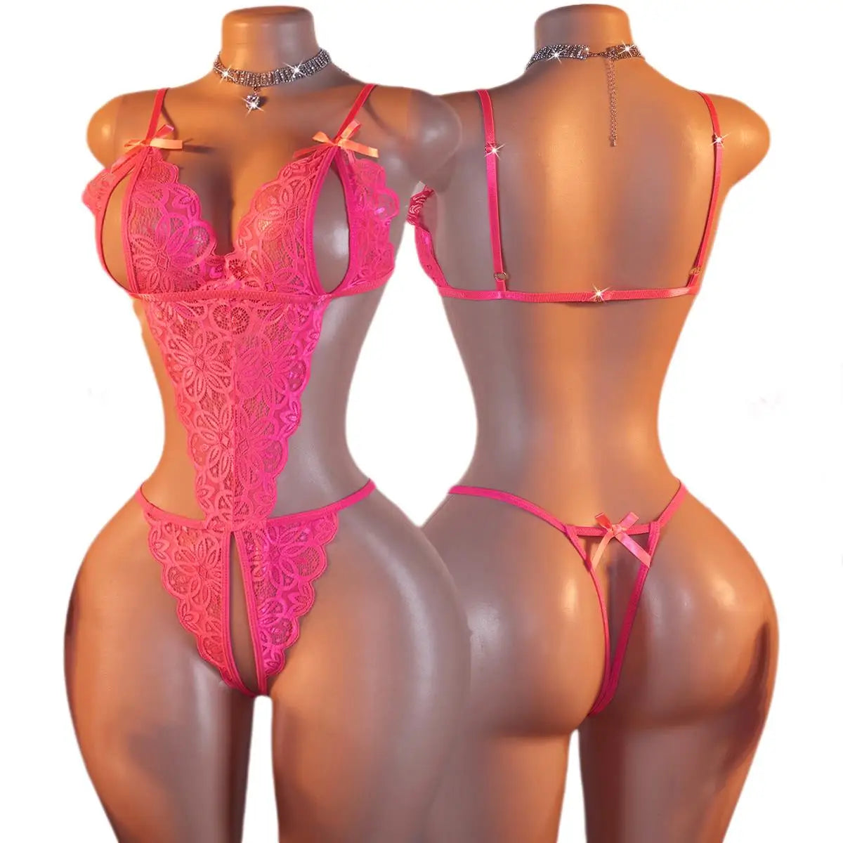 Nightgown Open Bra Crotchless Bodysuit Exotic Teddies Babydoll Underwear One Piece Elegant & Seductive Lingerie