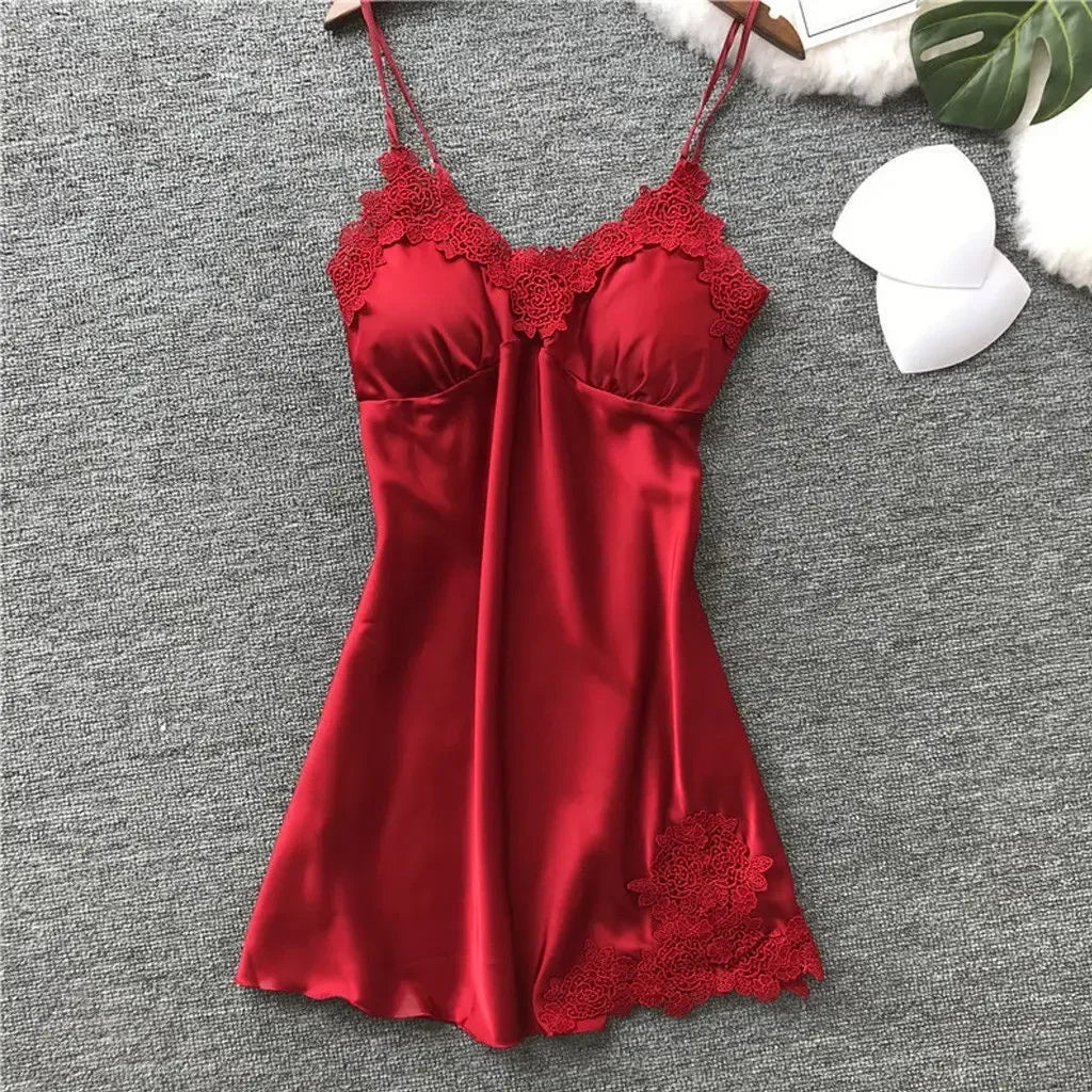 Pajamas Silk Suspender Nightdress Ladies Spring And Summer Ice Silk Thin Halter Home Service Satin Night Dresses