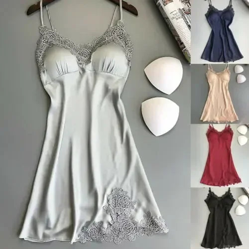 Pajamas Silk Suspender Nightdress Ladies Spring And Summer Ice Silk Thin Halter Home Service Satin Night Dresses