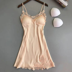 Pajamas Silk Suspender Nightdress Ladies Spring And Summer Ice Silk Thin Halter Home Service Satin Night Dresses