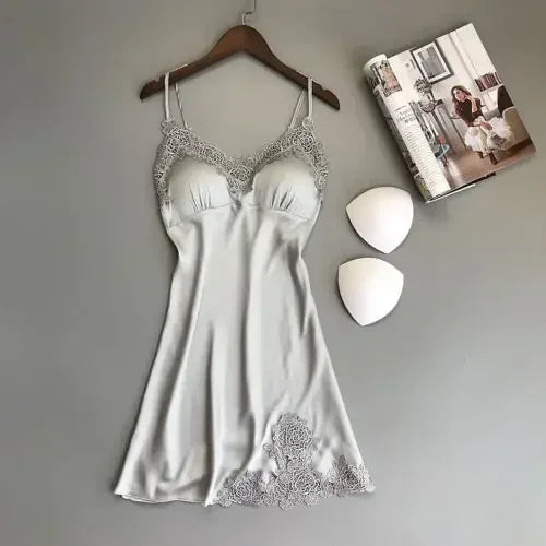 Pajamas Silk Suspender Nightdress Ladies Spring And Summer Ice Silk Thin Halter Home Service Satin Night Dresses