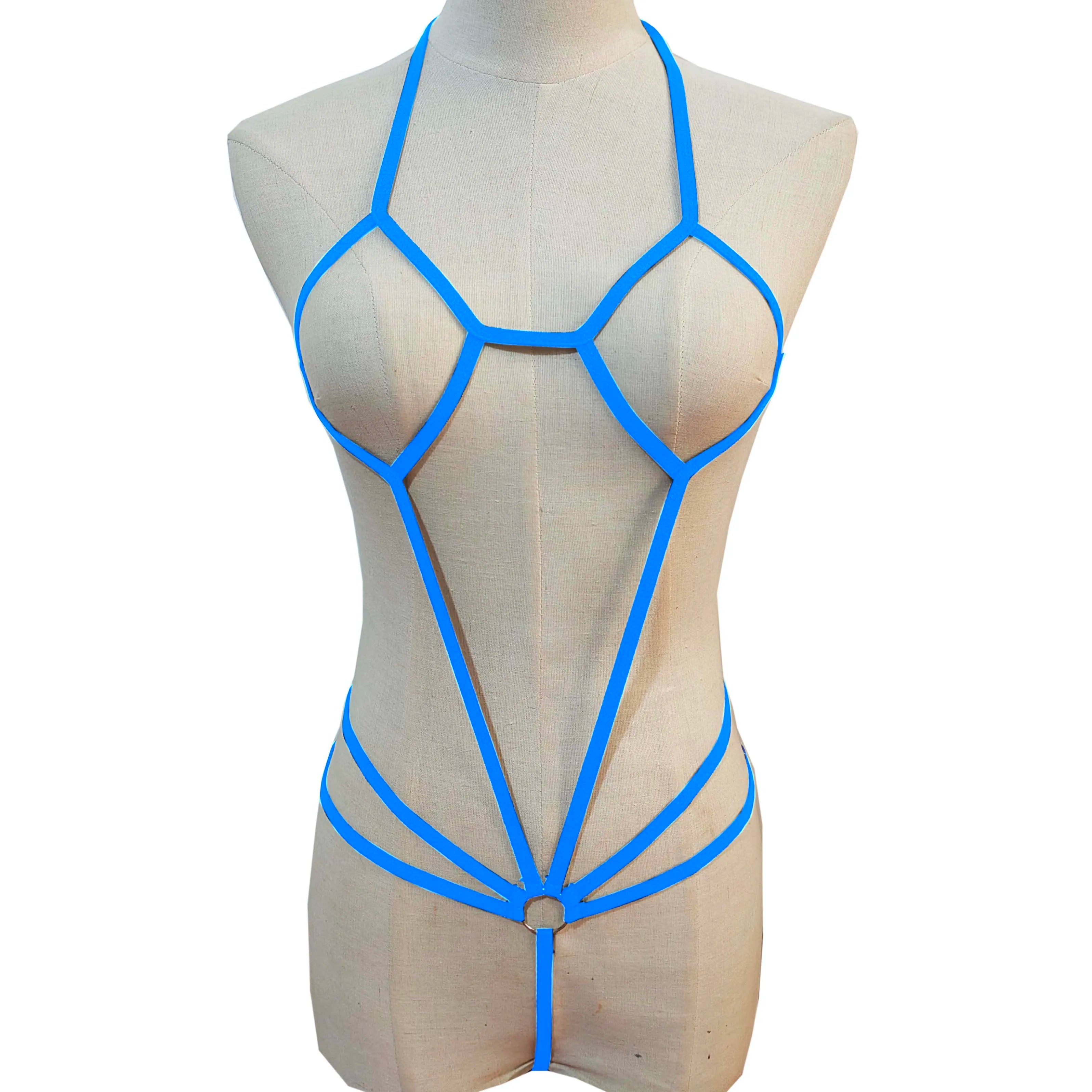 Strapless Mini Bikini Swimwear Set Hollow out Detail Three-Point Lingerie Cross-Border Nightgown with Bowtie