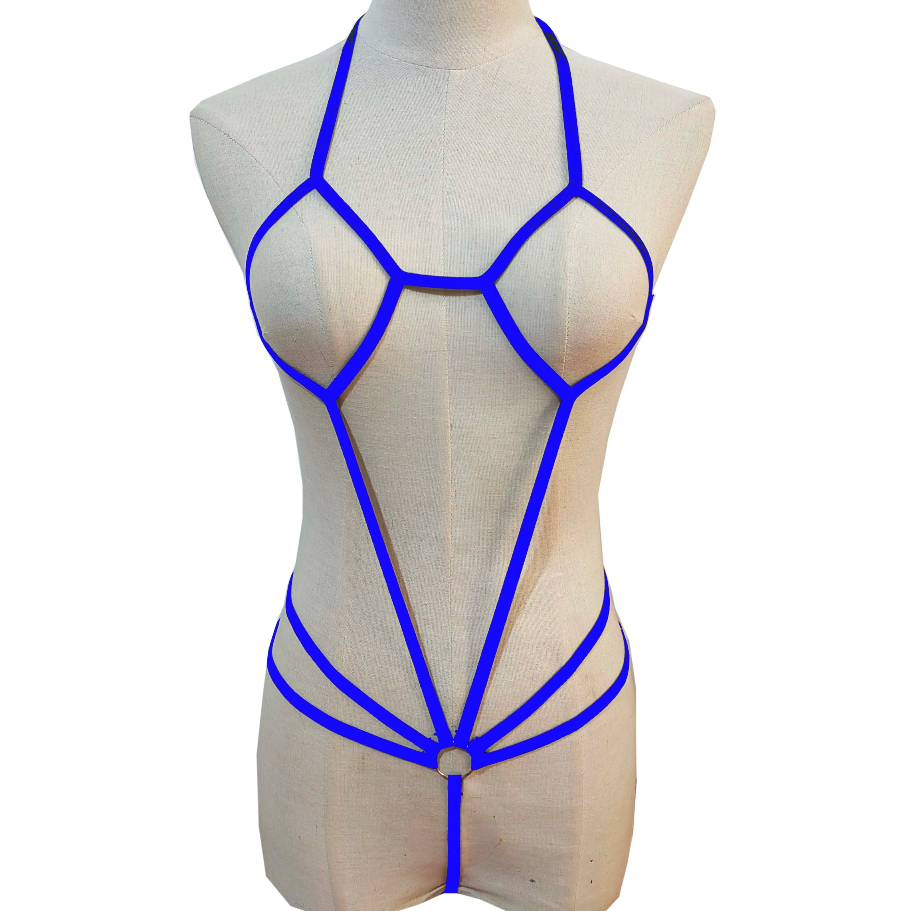 Strapless Mini Bikini Swimwear Set Hollow out Detail Three-Point Lingerie Cross-Border Nightgown with Bowtie