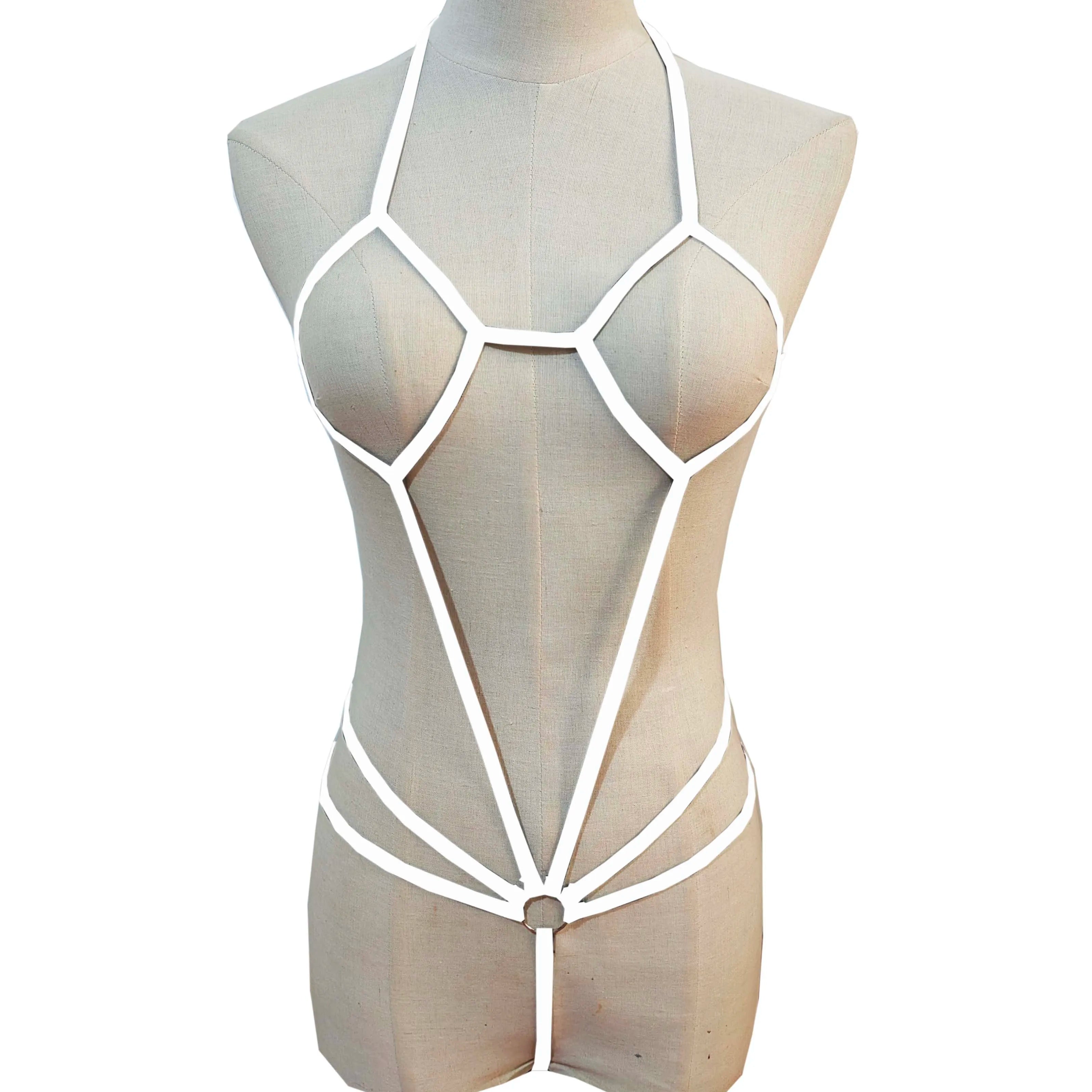 Strapless Mini Bikini Swimwear Set Hollow out Detail Three-Point Lingerie Cross-Border Nightgown with Bowtie
