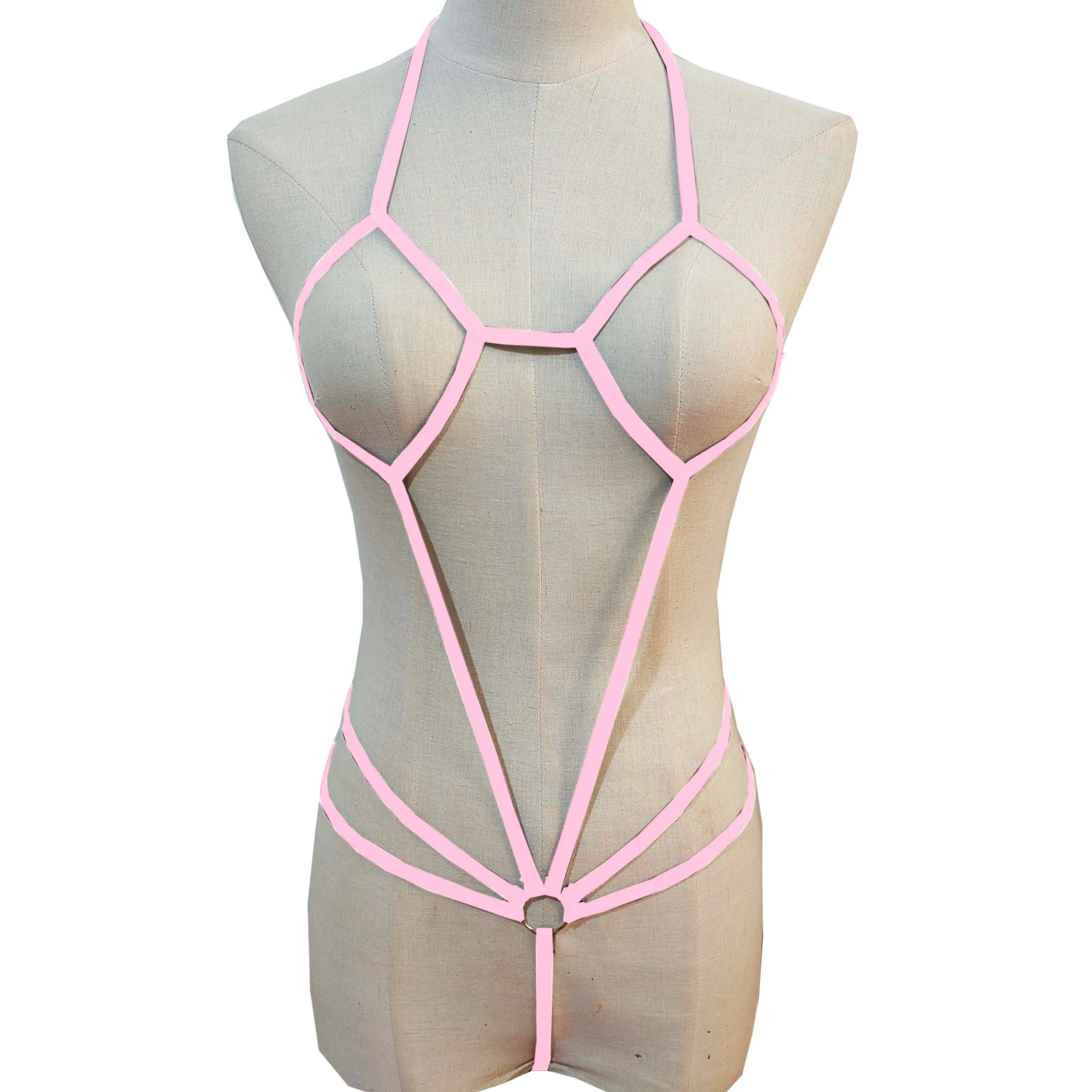 Strapless Mini Bikini Swimwear Set Hollow out Detail Three-Point Lingerie Cross-Border Nightgown with Bowtie