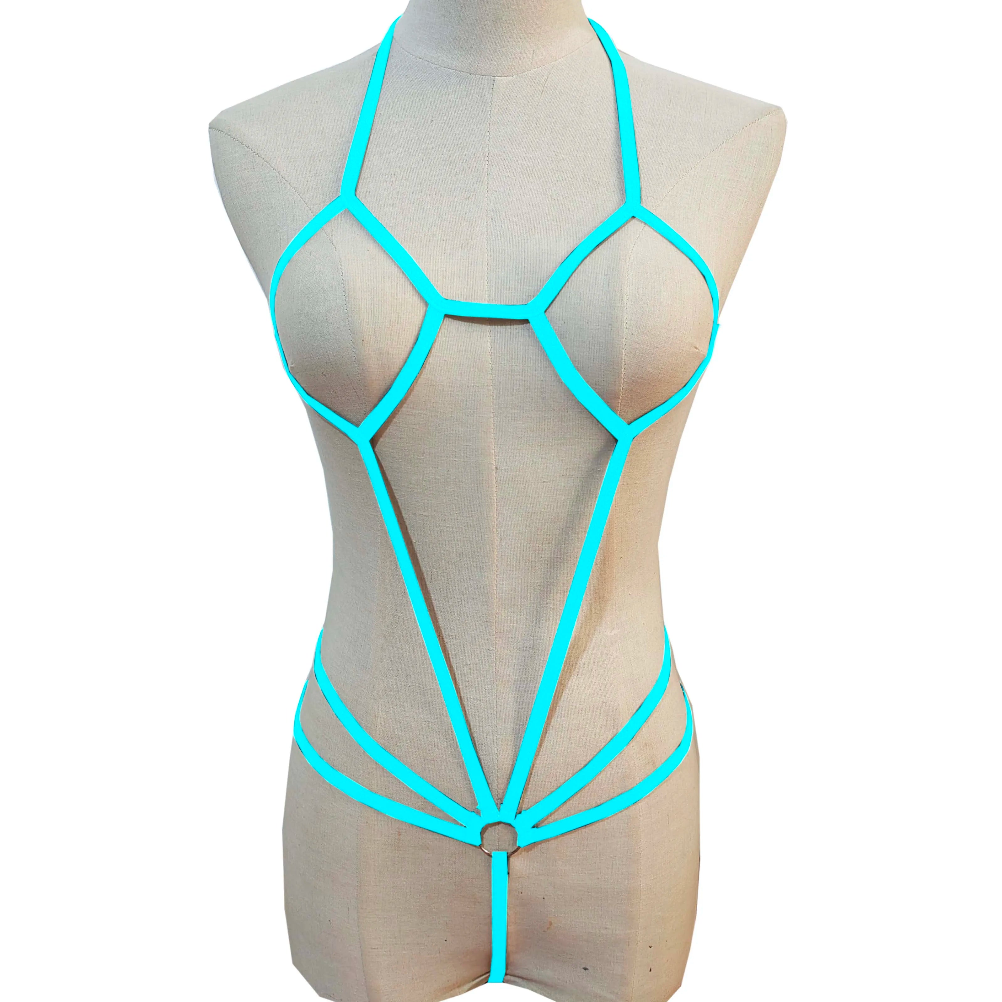 Strapless Mini Bikini Swimwear Set Hollow out Detail Three-Point Lingerie Cross-Border Nightgown with Bowtie
