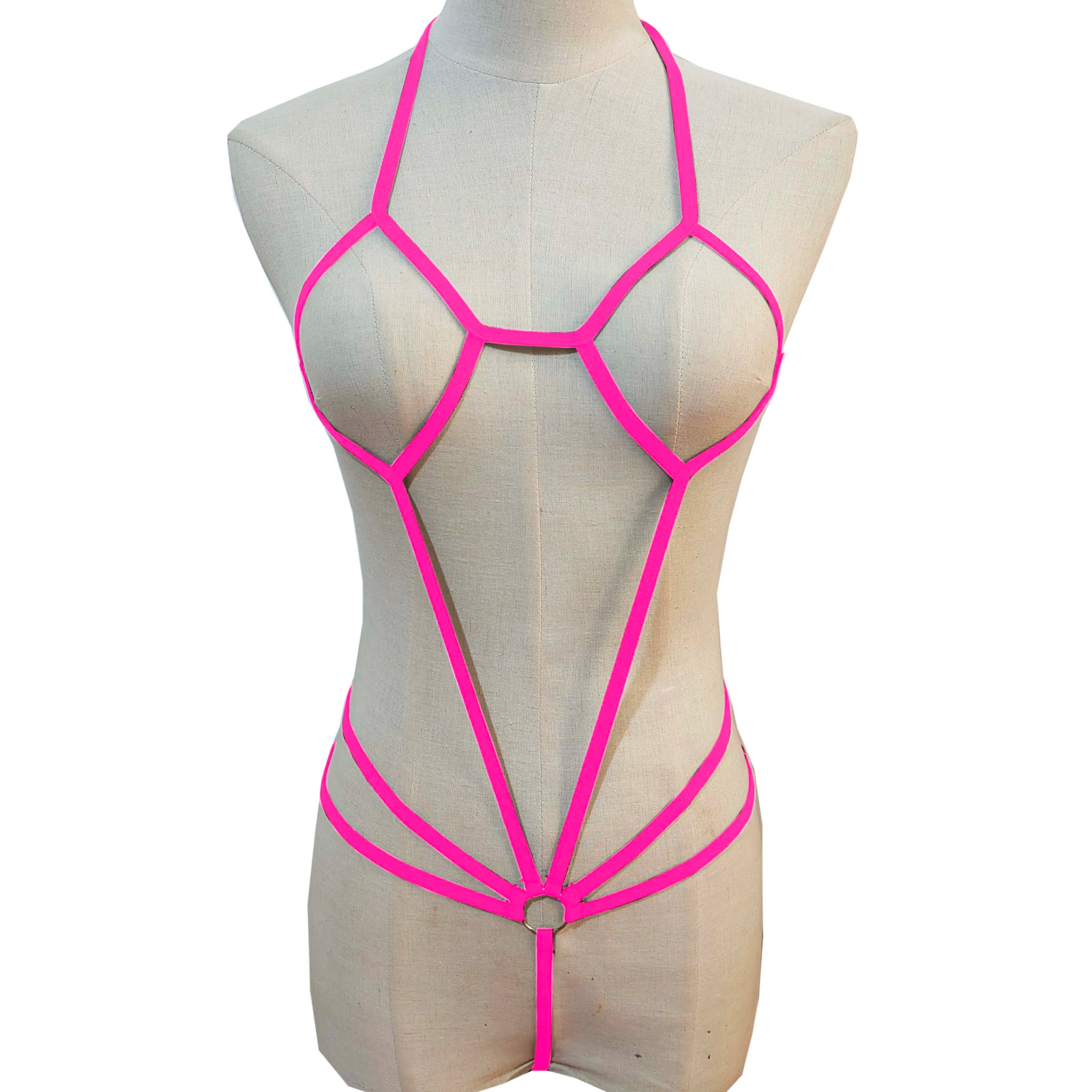 Strapless Mini Bikini Swimwear Set Hollow out Detail Three-Point Lingerie Cross-Border Nightgown with Bowtie