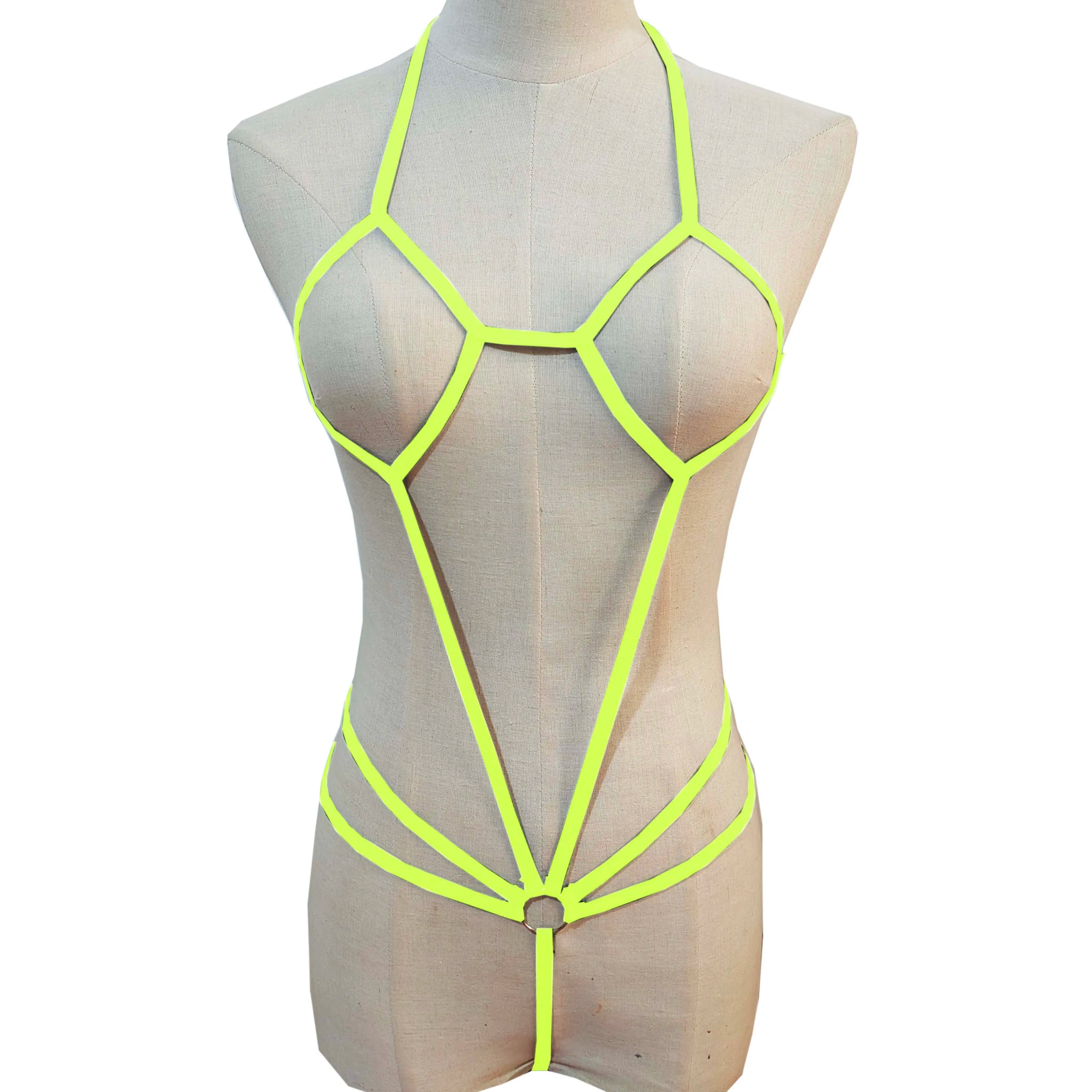 Strapless Mini Bikini Swimwear Set Hollow out Detail Three-Point Lingerie Cross-Border Nightgown with Bowtie
