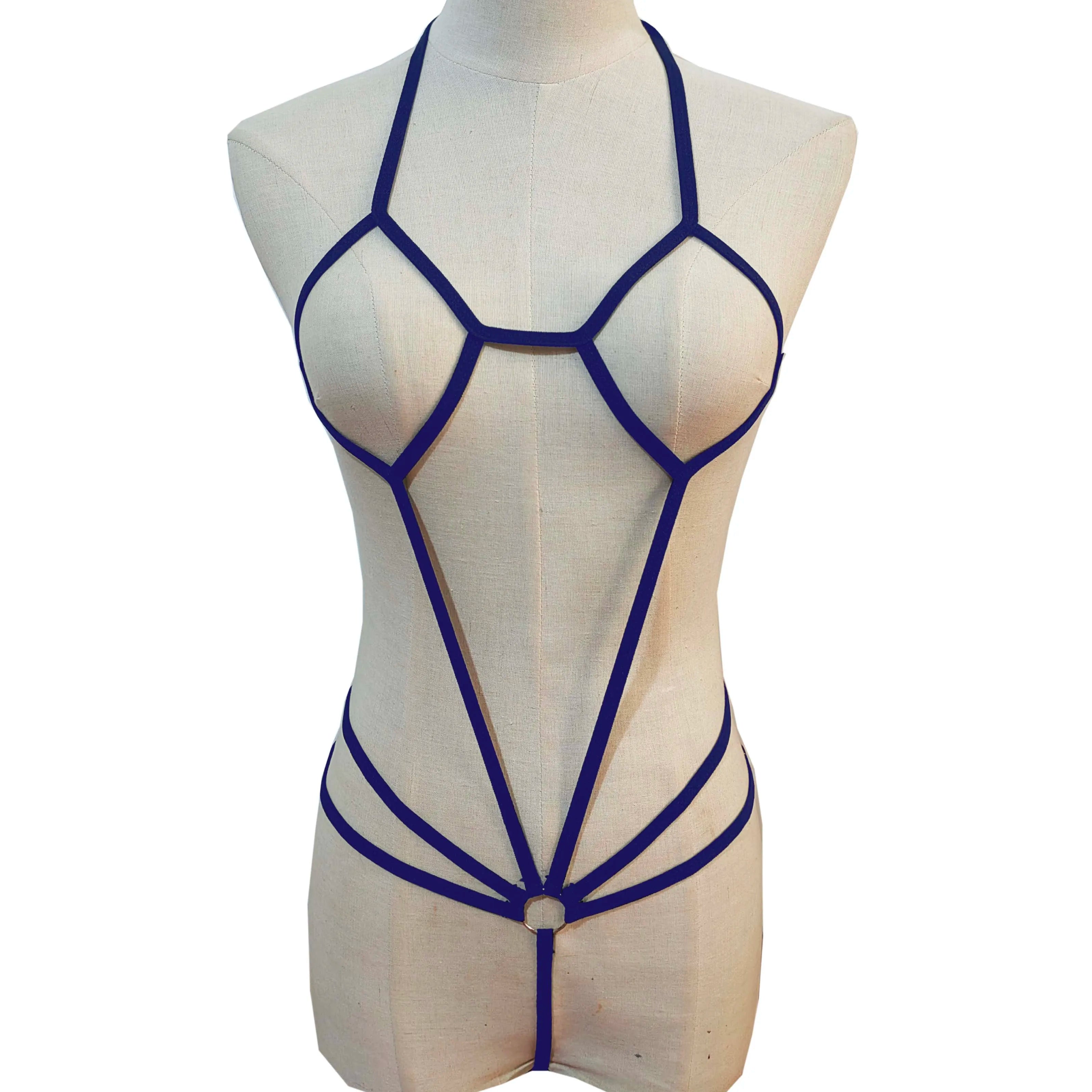 Strapless Mini Bikini Swimwear Set Hollow out Detail Three-Point Lingerie Cross-Border Nightgown with Bowtie