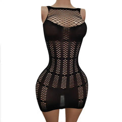 Temptation Hollow Stripe Short Skirt See-through Nightclub Atmosphere Butt-hugging Uni