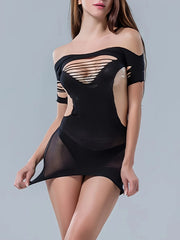 Temptation Low Cut Backless Waist Exposed Elastic Body Suit Butt Covering Seductive Uni