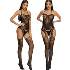 lingerie black intimate erotic underwear mesh hollow porno costumes sleepwear nightgown bodysuit