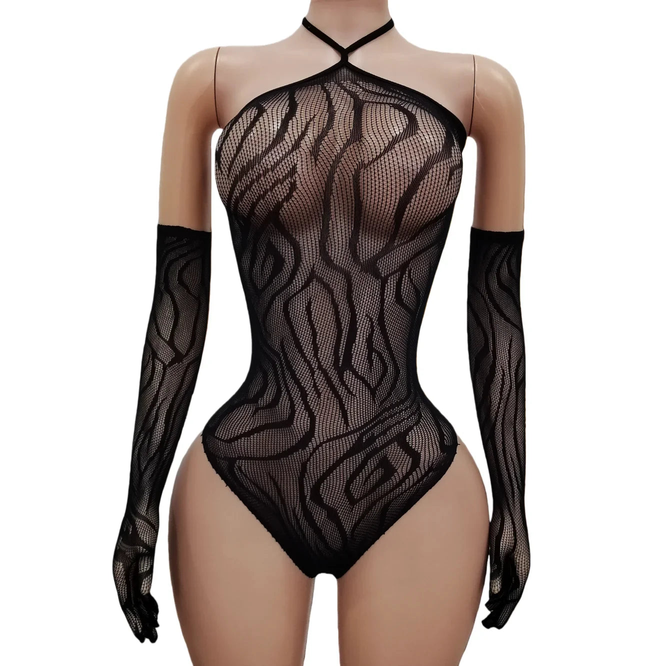lingerie black teddy bodysuit and gloves sets intimate sleepwear erotic hollow underwear Gifts