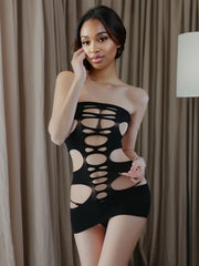 lingerie underwear black Elastic tight fitting erotic dresses hollow sleepwear nightgown