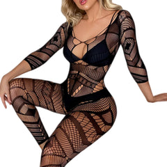 lingerie bodysuit black mesh underwear Elastic tight fitting costumes intimate sleepwear nightgown