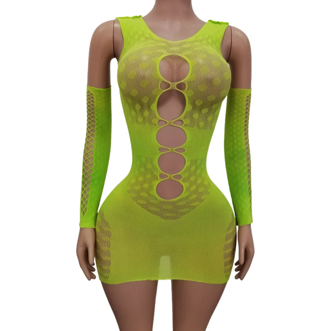 lingerie erotic dresses and gloves sets green mesh hollow underwear nightgown sleepwear costumes