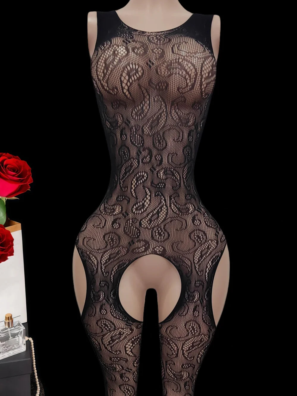 lingerie hollow teddy open crotch teddy bodysuit intimate sleepwear