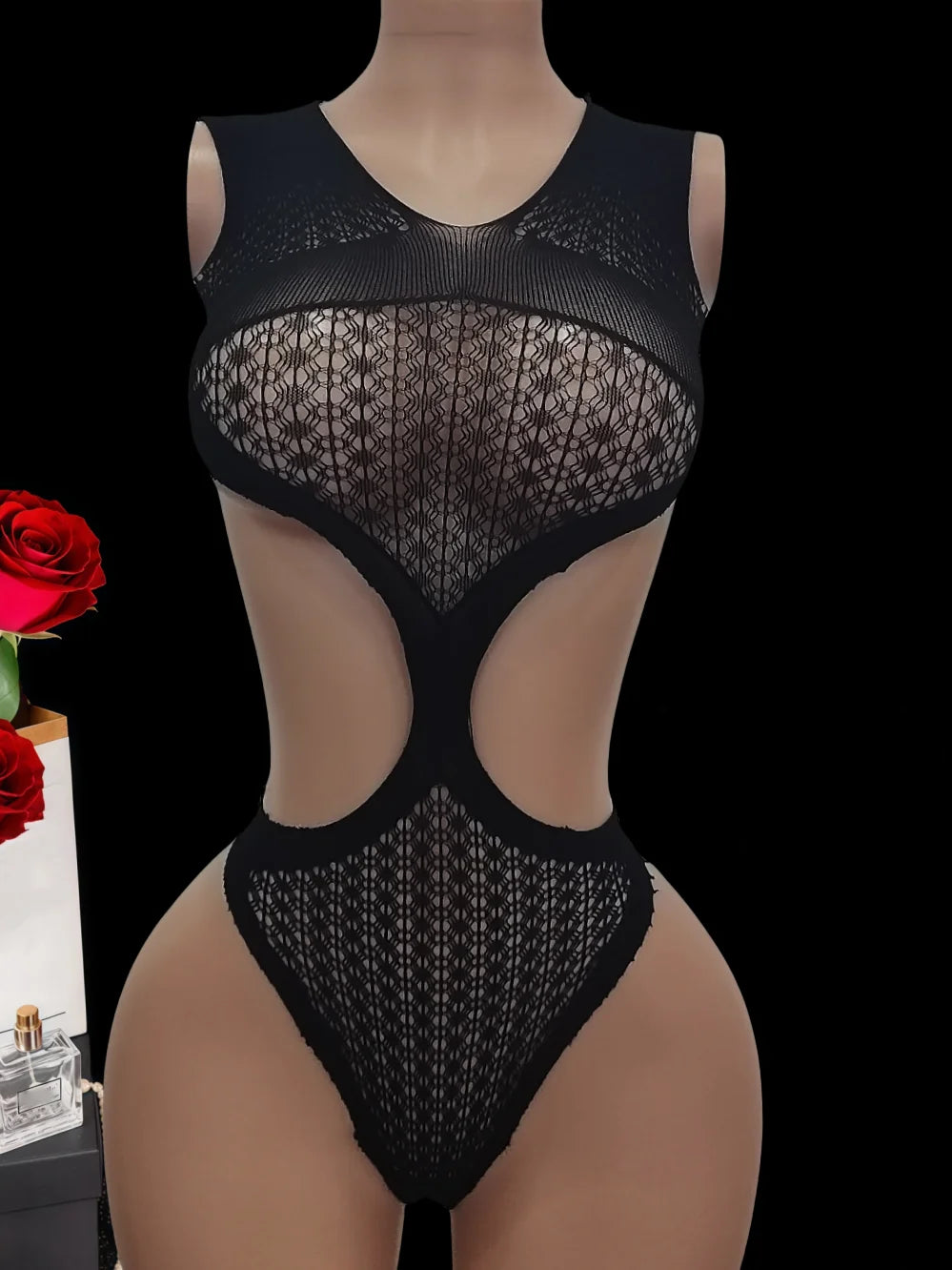 lingerie intimate black mesh bikini sleepwear erotic costumes Elastic tight fitting nightgown slips