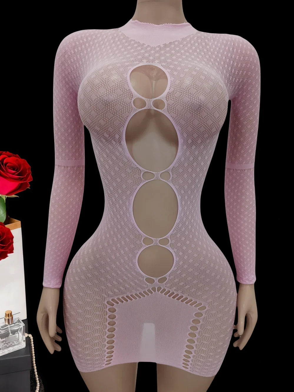 lingerie intimate pink hollow underwear erotic dresses costumes nightgown fashion gifts