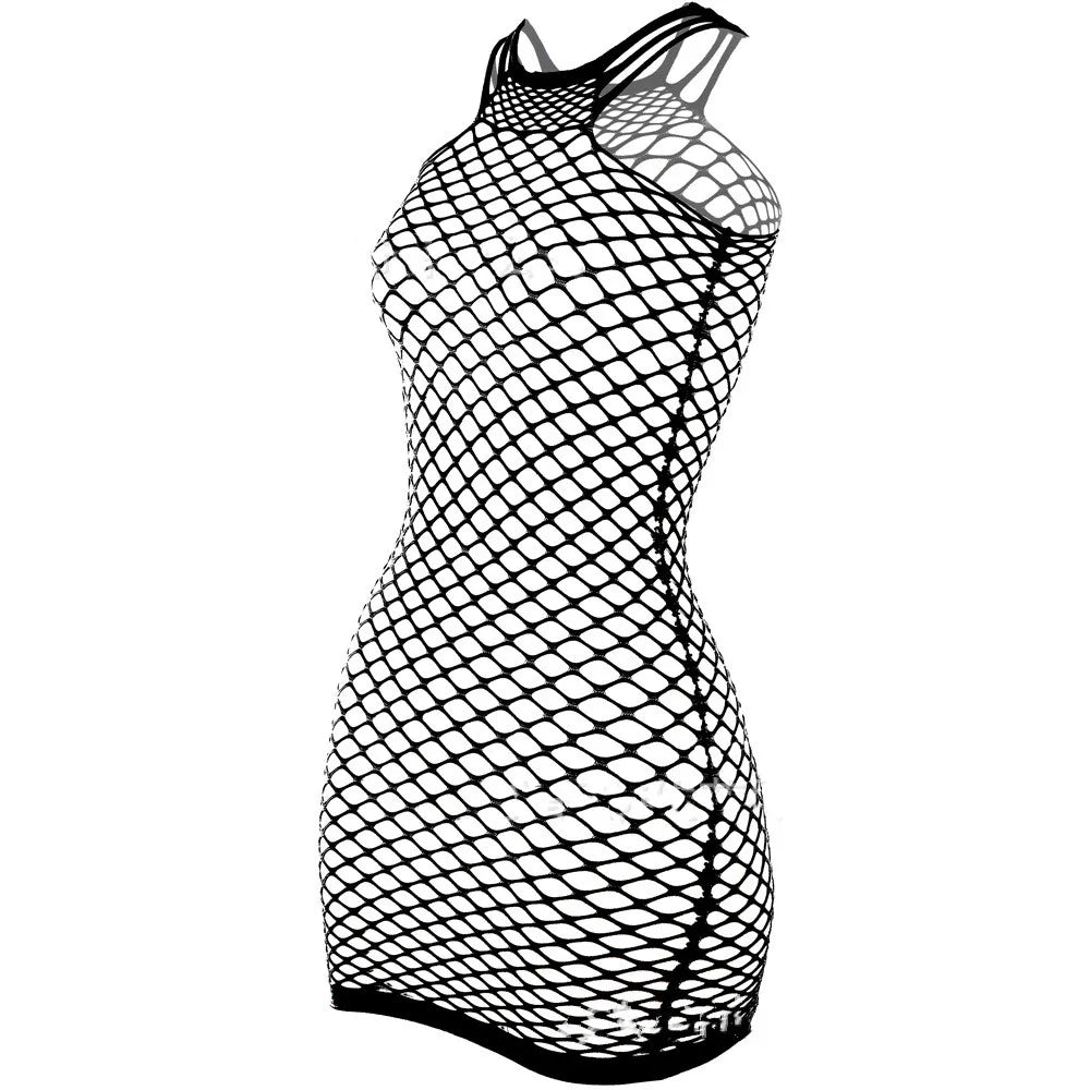lingerie mesh hollow black erotic dresses