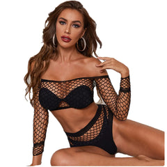 lingerie top and briefs sets underwear mesh hollow erotic costumes nightgown sleepwear