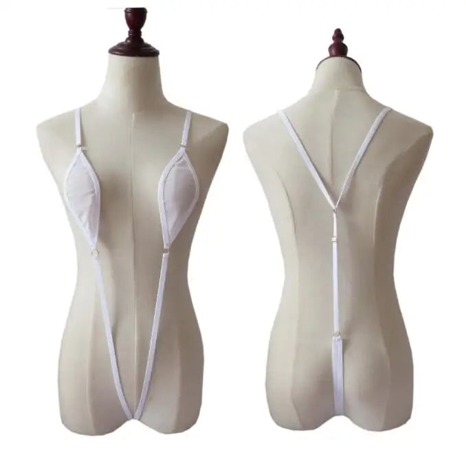 lingerie mesh one-piece swimsuit with straps