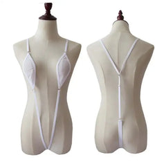 lingerie mesh one-piece swimsuit with straps