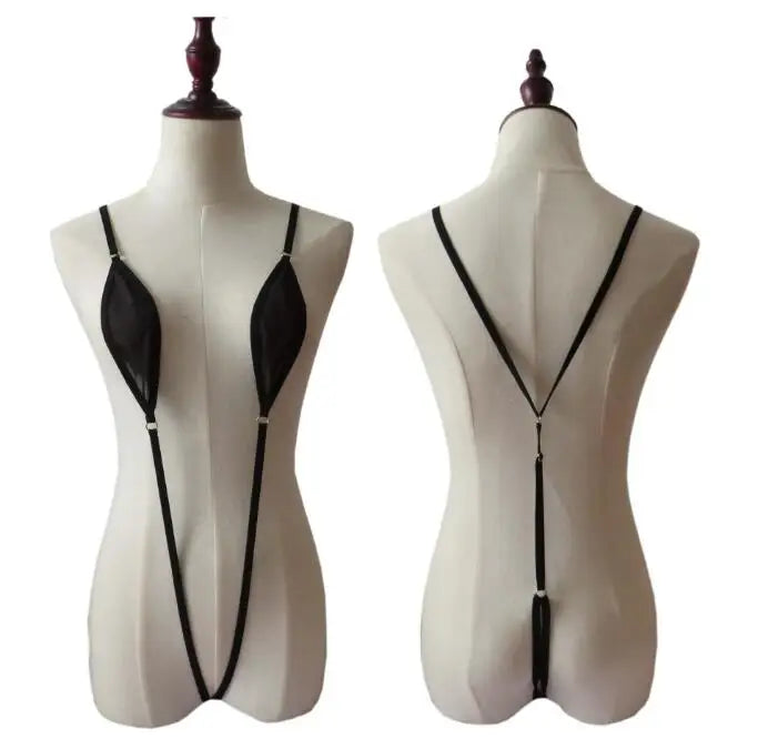lingerie mesh one-piece swimsuit with straps