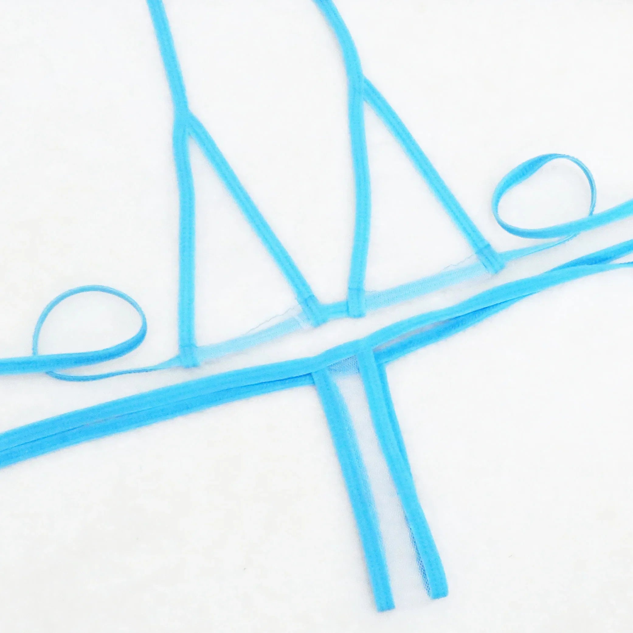 lingerie three-piece bikini thongs low-rise thong ultra-thin panties mesh T-back tie lingerie