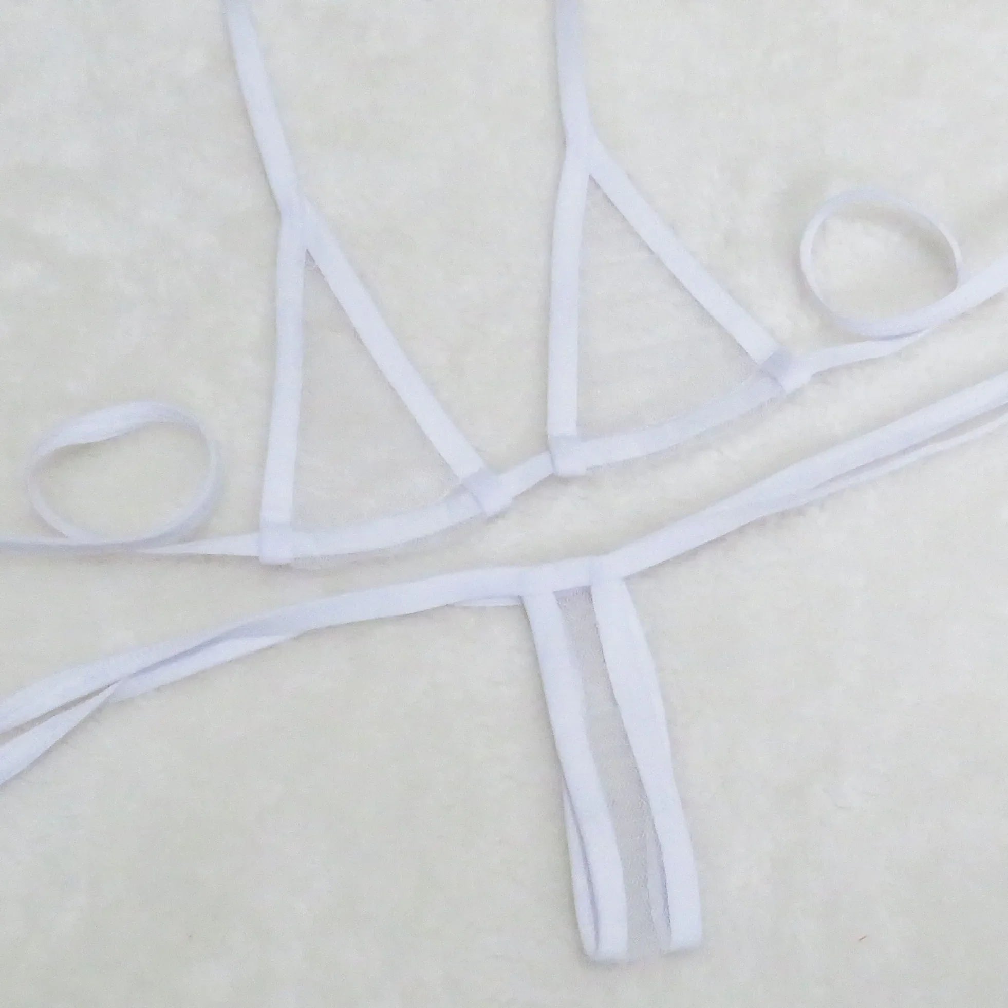 lingerie three-piece bikini thongs low-rise thong ultra-thin panties mesh T-back tie lingerie