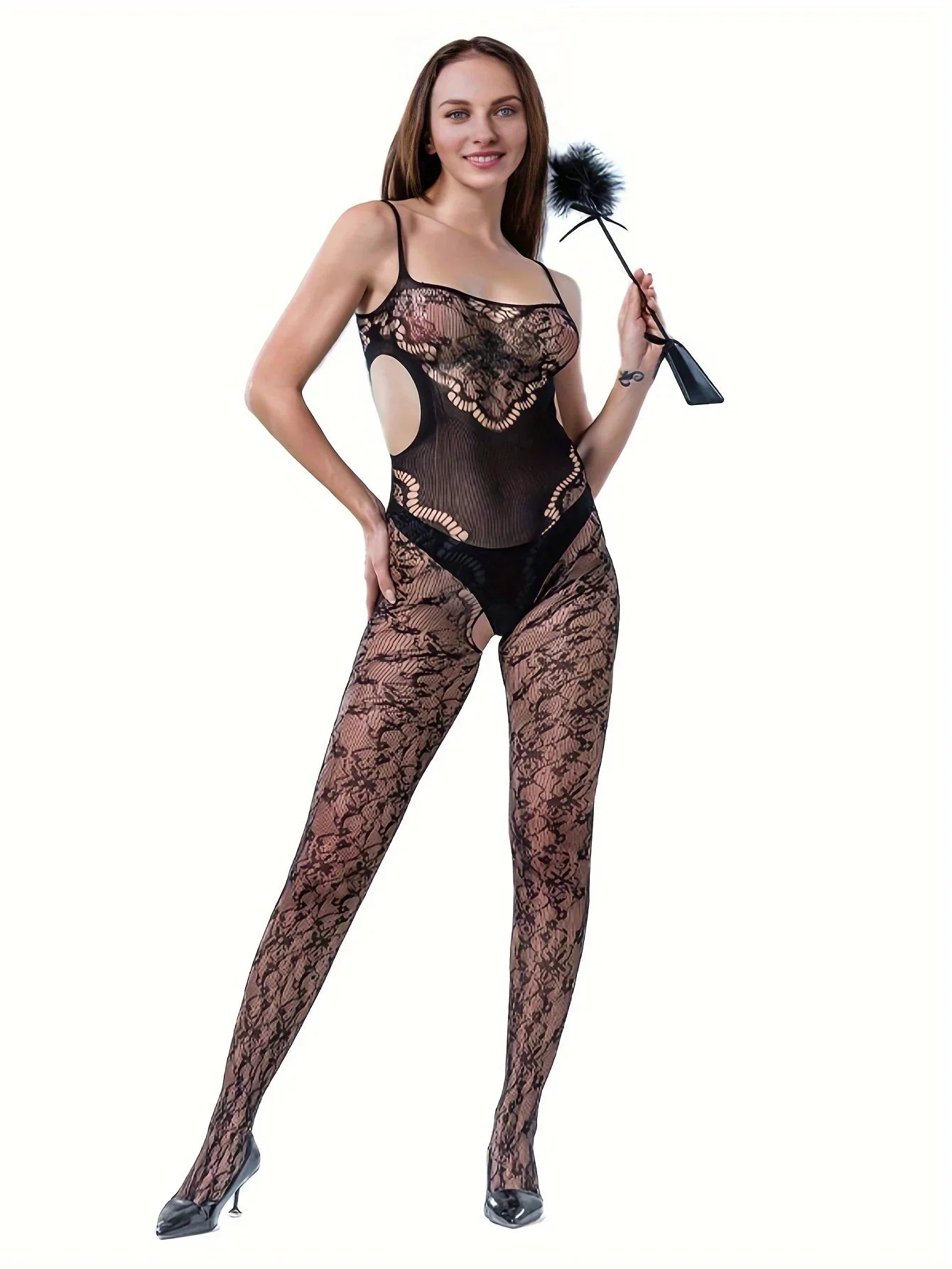 lingerie black underwear bodystockings hollow mesh nightgown sleepwear Elastic tight fitting costumes