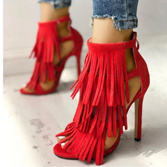 Shoes Sexy High Heels Back Zip Sandal